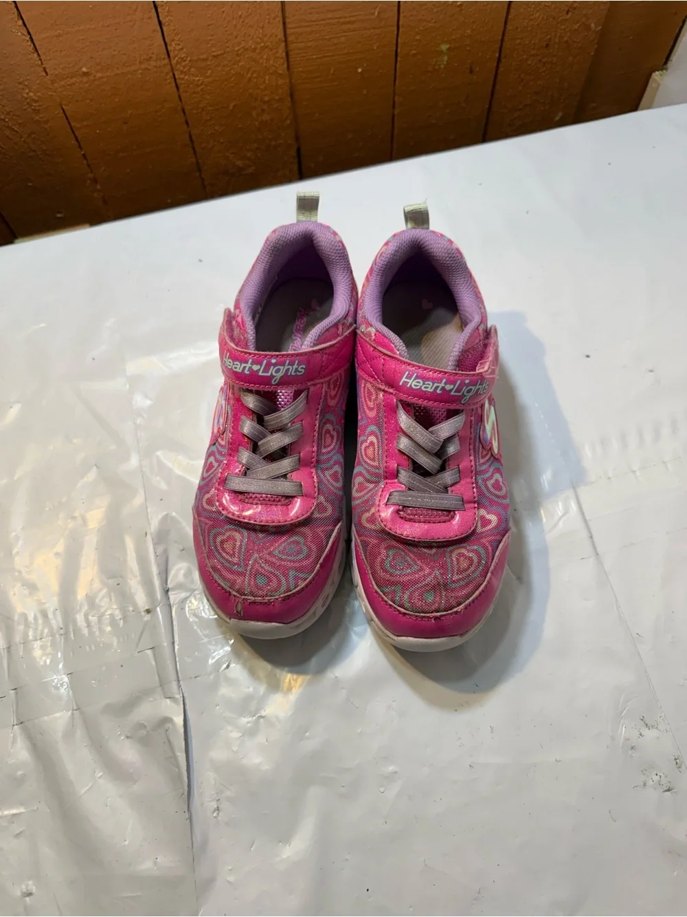 Skechers girls Heart Lights Boogie Love light up sneakers size 3Y
